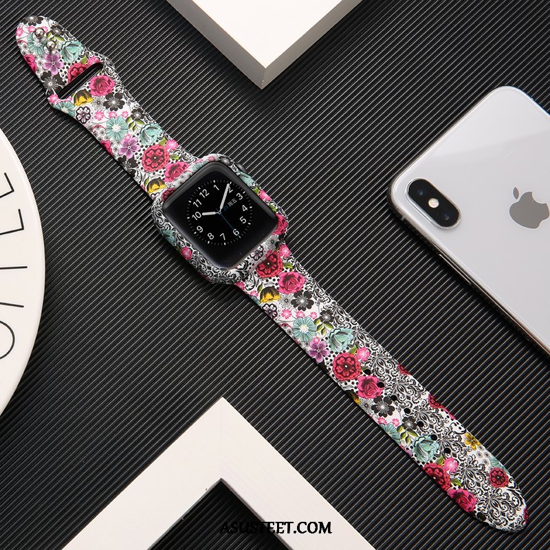 Apple Watch Series 1 Kuoret Painatus Musta Kuori Silikoni Tide-brändi