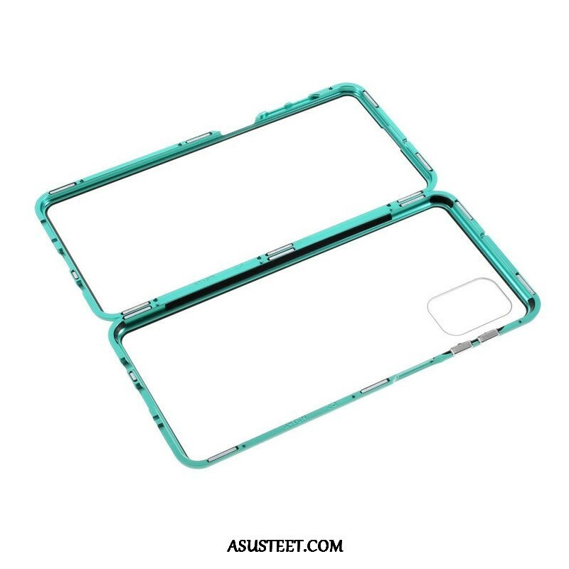 Case Samsung Galaxy M51 Metallireunat Ja Karkaistu Lasi