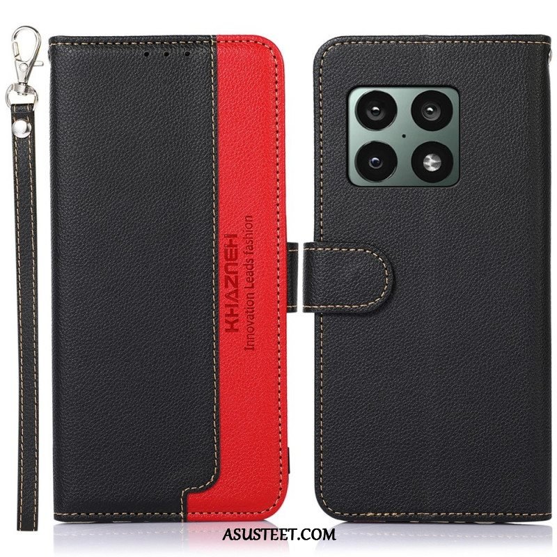 Flip Case OnePlus 10 Pro 5G Litsi Style Rfid Khazneh