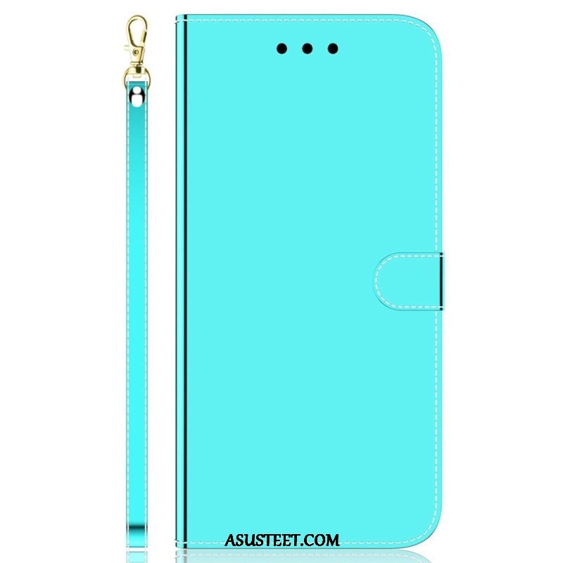 Flip Case Samsung Galaxy M13 Peili Ja Kaulanauha