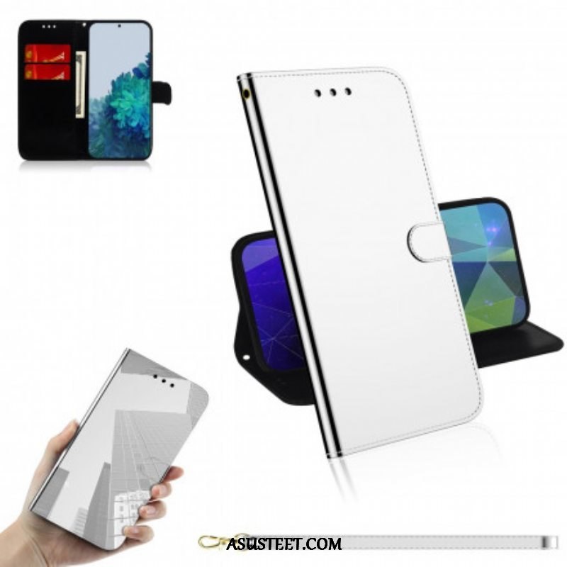 Flip Case Samsung Galaxy S21 Plus 5G Keinonahkainen Peilin Kansi