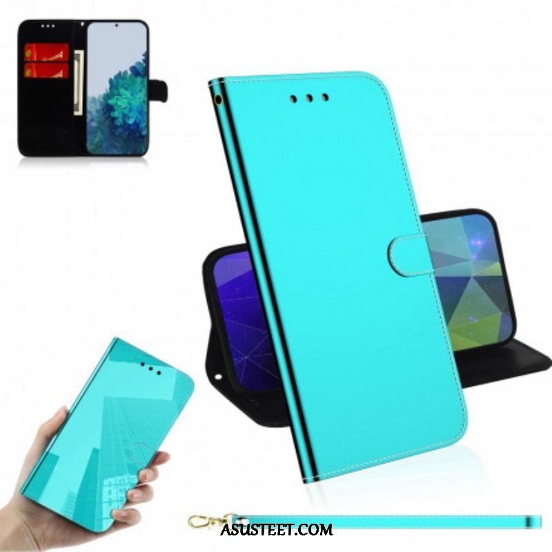 Flip Case Samsung Galaxy S21 Plus 5G Keinonahkainen Peilin Kansi