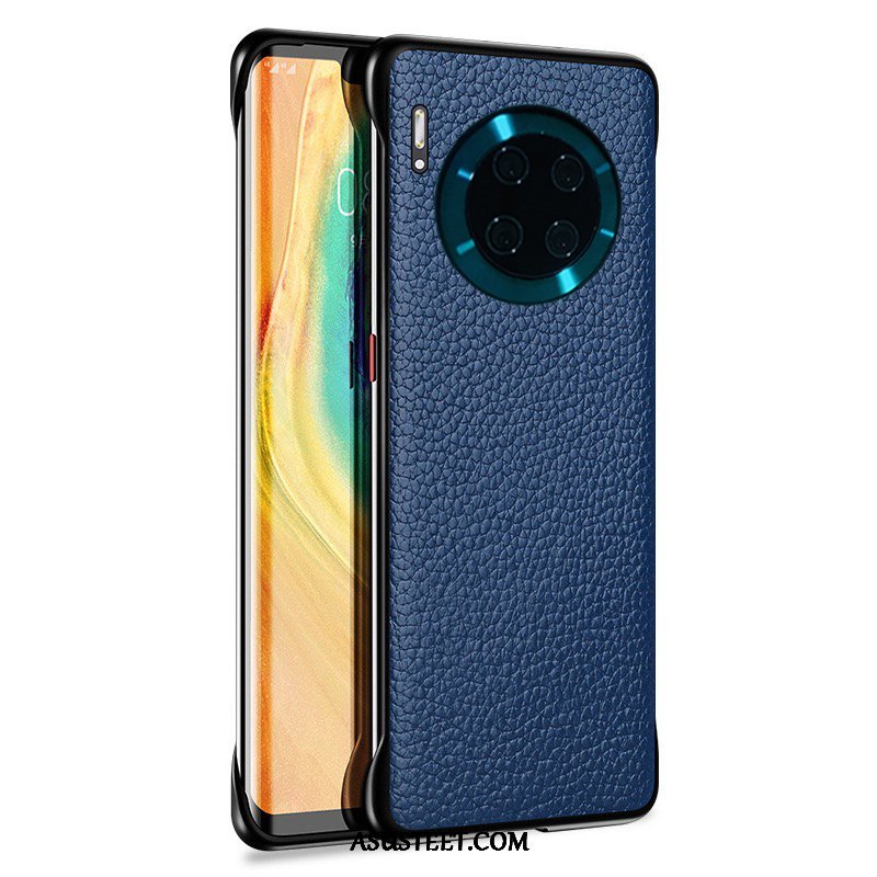 Huawei Mate 30 Kuoret Ylellisyys Nahka Lehmä Kukkakuvio Vihreä