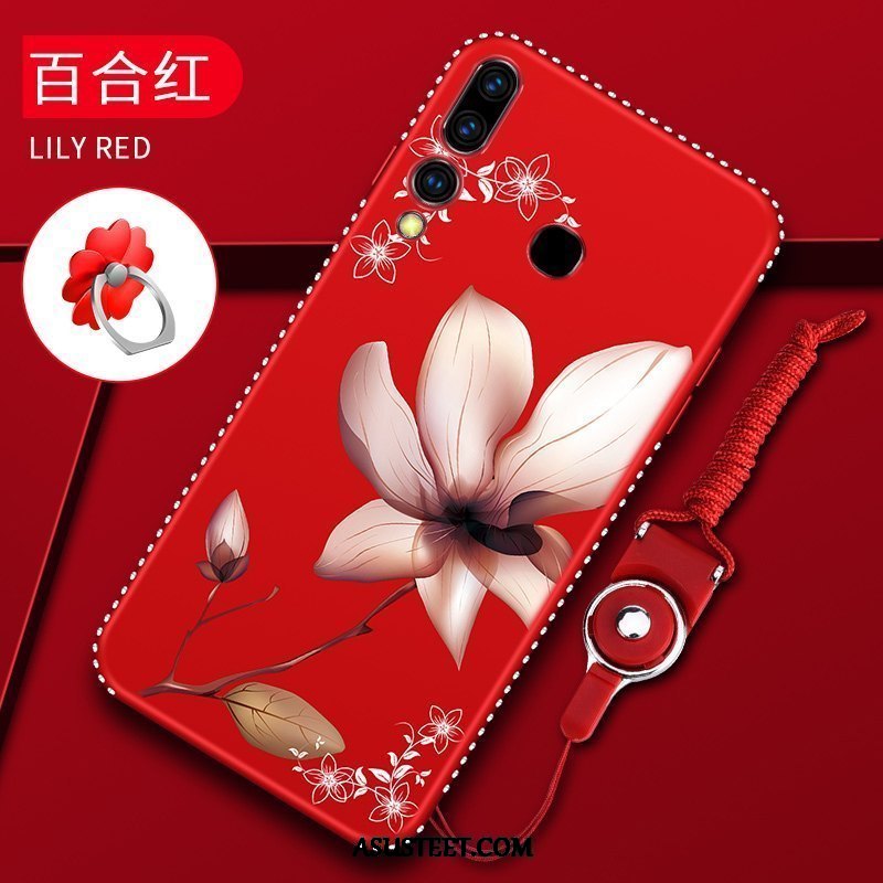 Huawei P Smart+ 2019 Kuori Kuoret Pesty Suede Puhelimen Trendi Net Red Pehmeä Neste