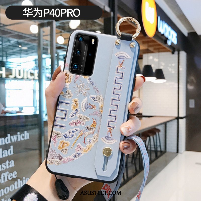 Huawei P40 Pro Kuoret Kotelo Pehmeä Neste Vuosikerta Kukkakuvio Kiinalainen Tyyli