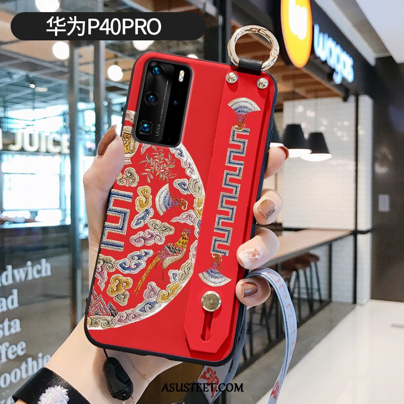 Huawei P40 Pro Kuoret Kotelo Pehmeä Neste Vuosikerta Kukkakuvio Kiinalainen Tyyli