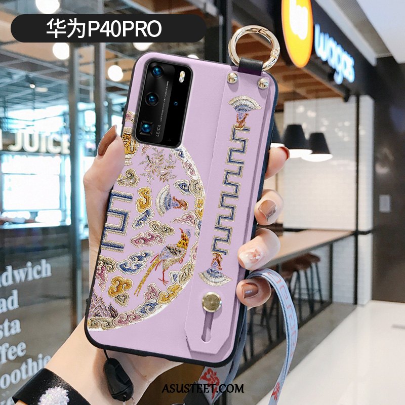 Huawei P40 Pro Kuoret Kotelo Pehmeä Neste Vuosikerta Kukkakuvio Kiinalainen Tyyli