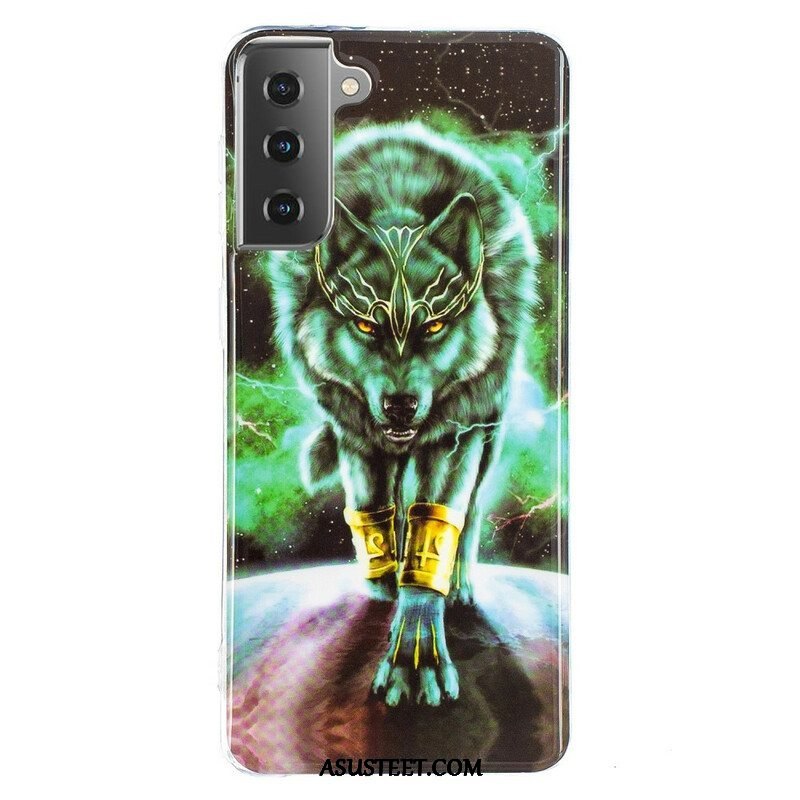 Kuori Samsung Galaxy S21 5G Fluoresoiva Wolf-sarja