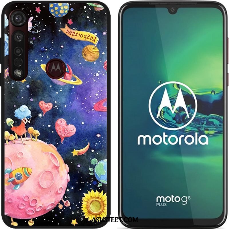 Moto G8 Plus Kuoret Luova Maalaus Puhelimen Pesty Suede Pehmeä Neste