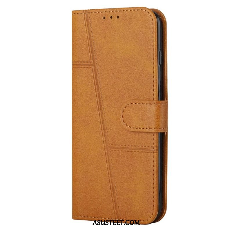 Nahkakotelo Xiaomi 13 Suojaketju Kuori Strappy Geometric Leather Style