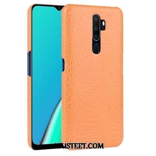 Oppo A5 2020 Kuori Kuoret Murtumaton Punainen Kotelo Krokotiili Nahka