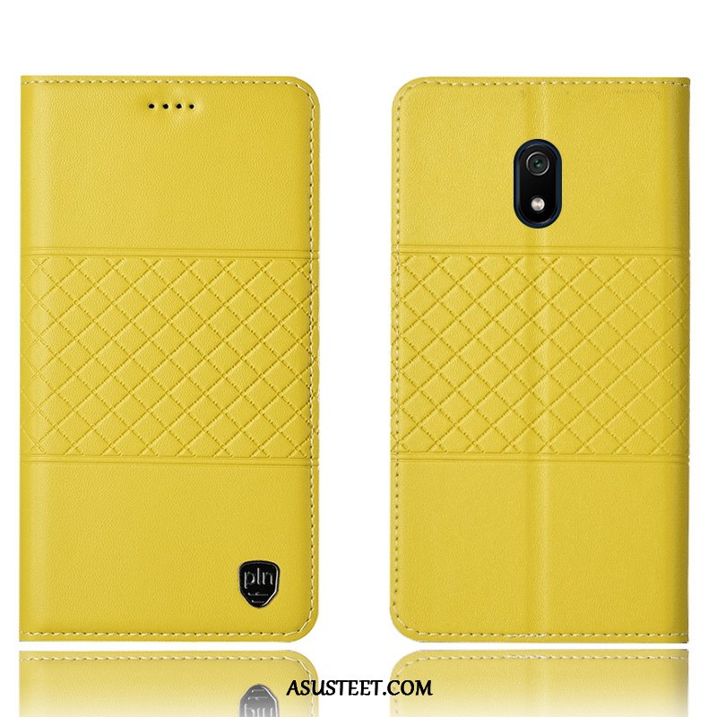 Redmi 8a Kuori Kuoret Nahkakotelo Musta Punainen Ruudukko Puhelimen