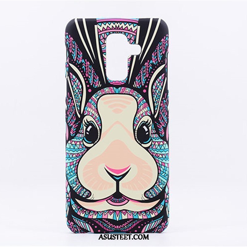 Samsung Galaxy A6+ Kuori Kuoret Pesty Suede Suojaus Tähti Kotelo Kohokuviointi