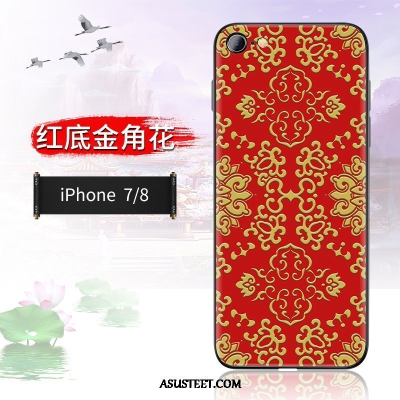 iPhone 8 Kuori Kuoret Kiinalainen Tyyli Sininen Persoonallisuus Murtumaton All Inclusive