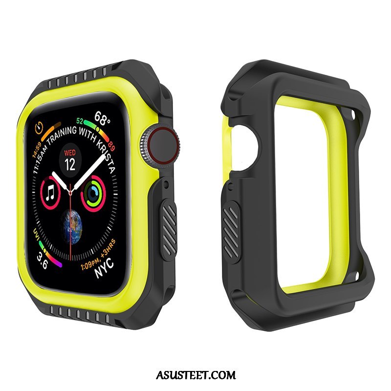 Apple Watch Series 1 Kuoret Pehmeä Neste Murtumaton Keltainen Kotelo Musta