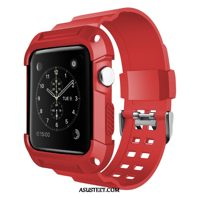 Apple Watch Series 3 Kuoret Kuori Kotelo Punainen Läpäisemätön Silikoni