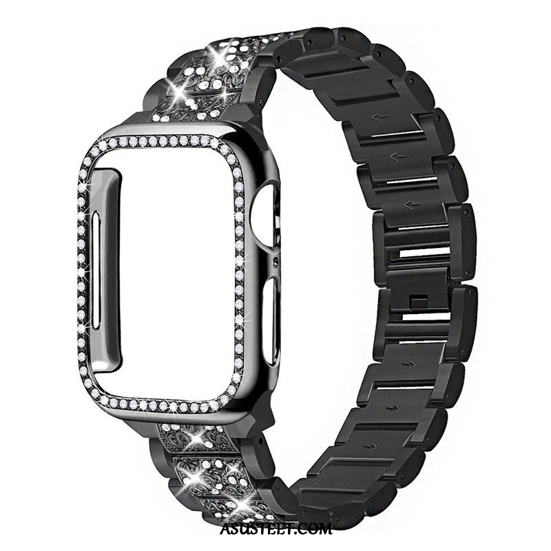 Apple Watch Series 3 Kuoret Musta Kuori Rhinestone Inlay
