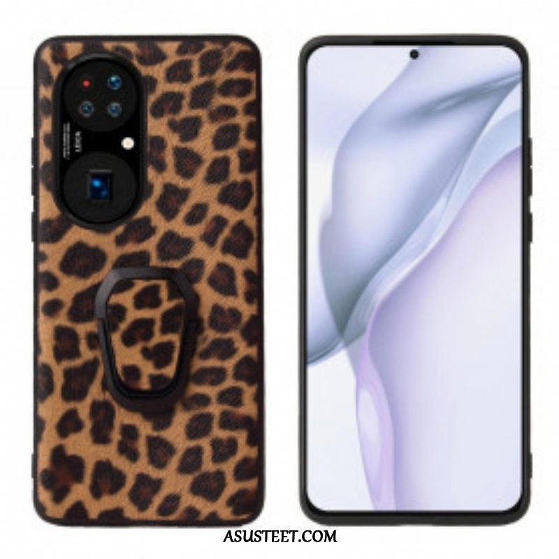 Case Huawei P50 Leopard-tyylinen Rengastuki