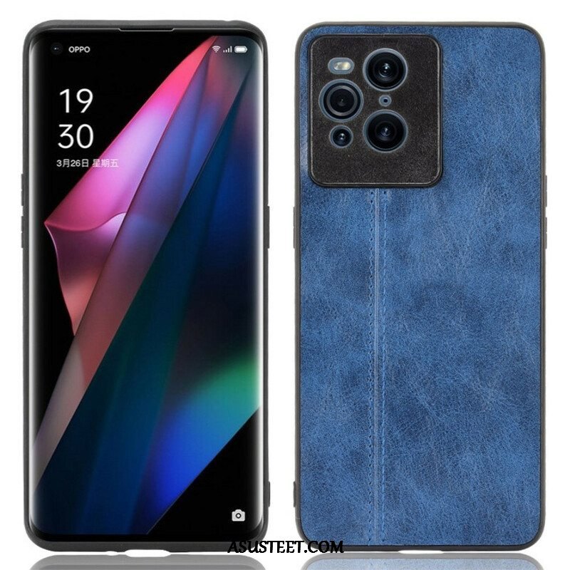 Case Oppo Find X3 Pro Couture-nahkaefekti