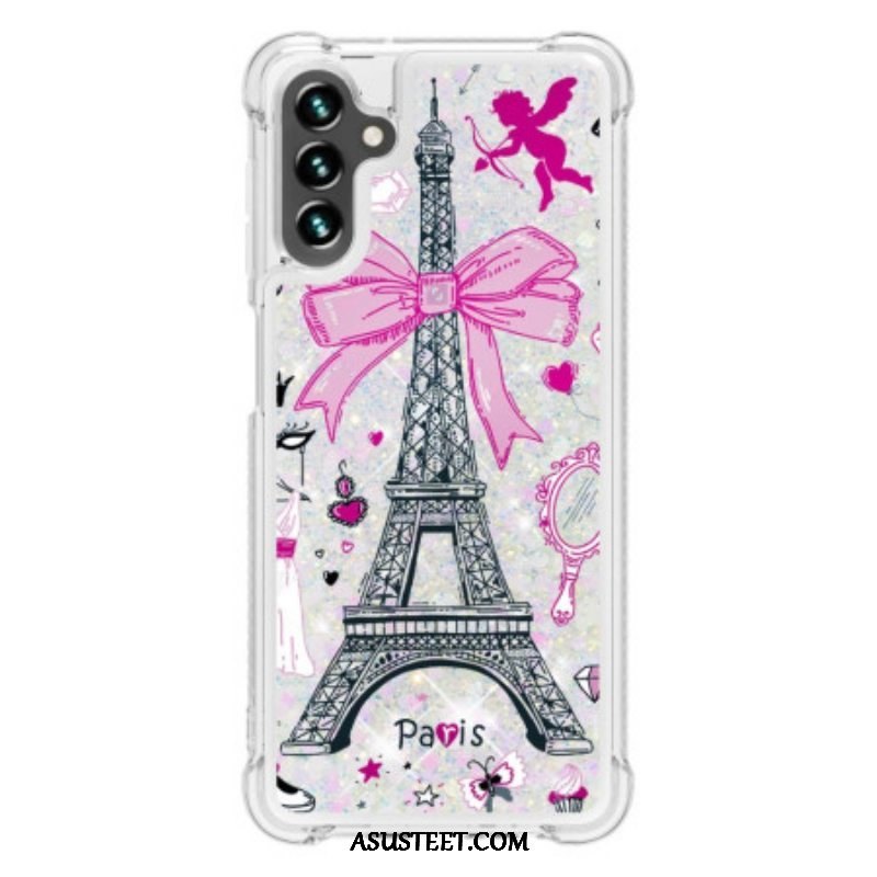 Case Samsung Galaxy A54 5G Eiffel-tornin Paljetteja