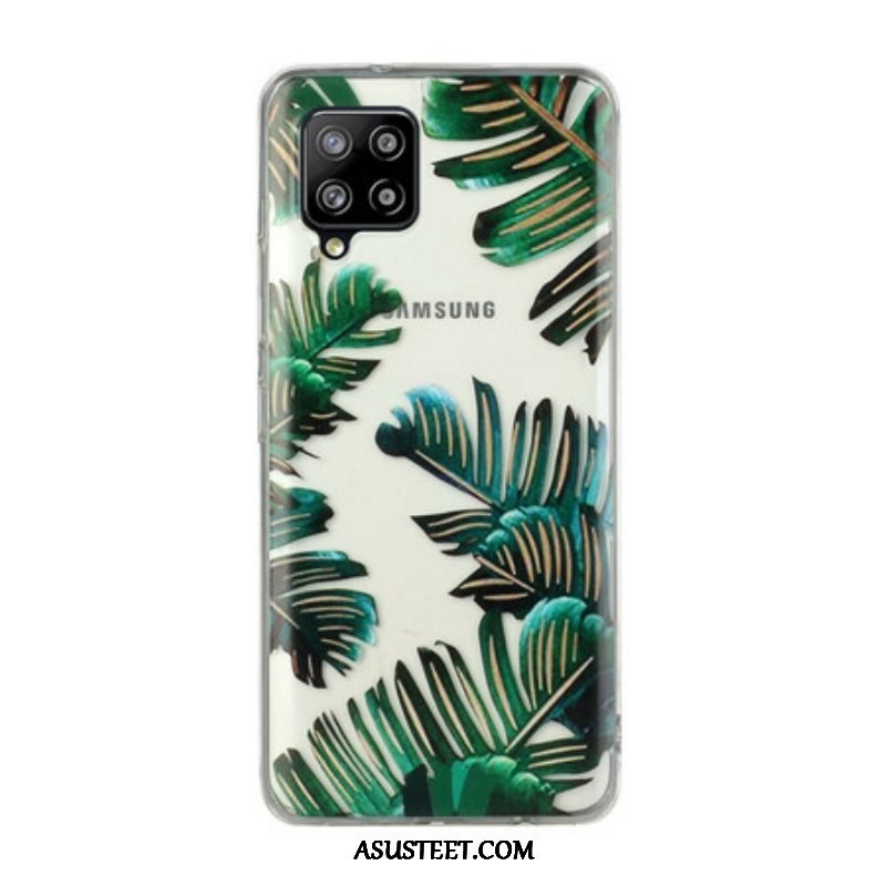 Case Samsung Galaxy M12 / A12 /läpinäkyvät Vihreät Lehdet