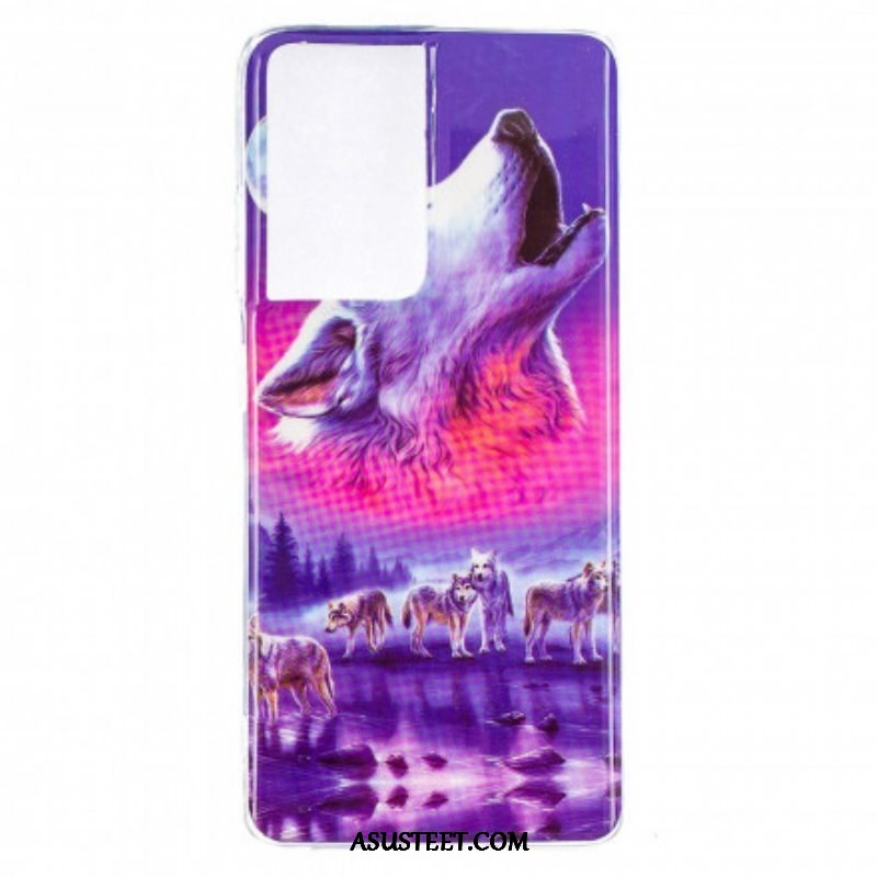 Case Samsung Galaxy S21 Ultra 5G Fluoresoiva Wolf-sarja