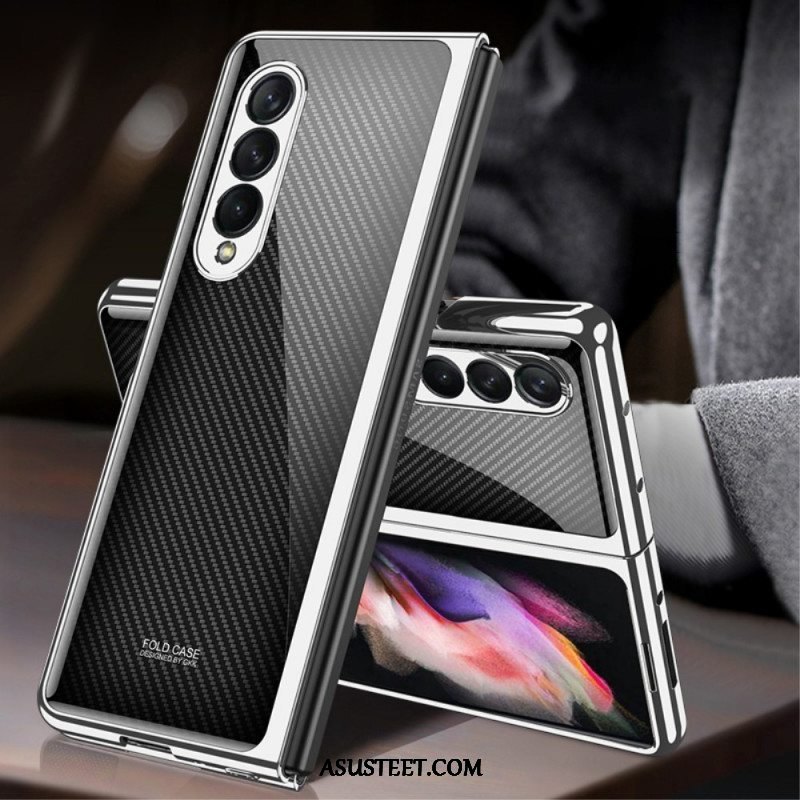 Case Samsung Galaxy Z Fold 3 5G Gkk Carbon Fiber Karkaistu Lasi