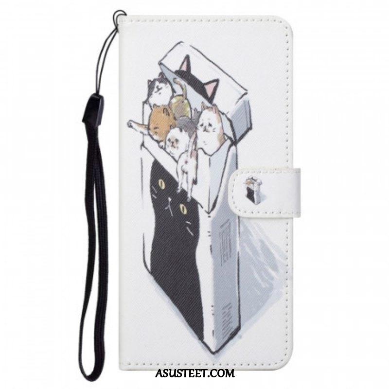 Flip Case Moto G71 5G Suojaketju Kuori Toimitus Thong Cats