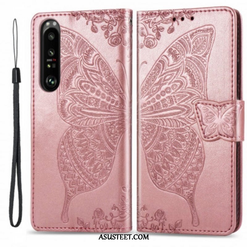 Flip Case Sony Xperia 1 III Puolikkaat Perhoset