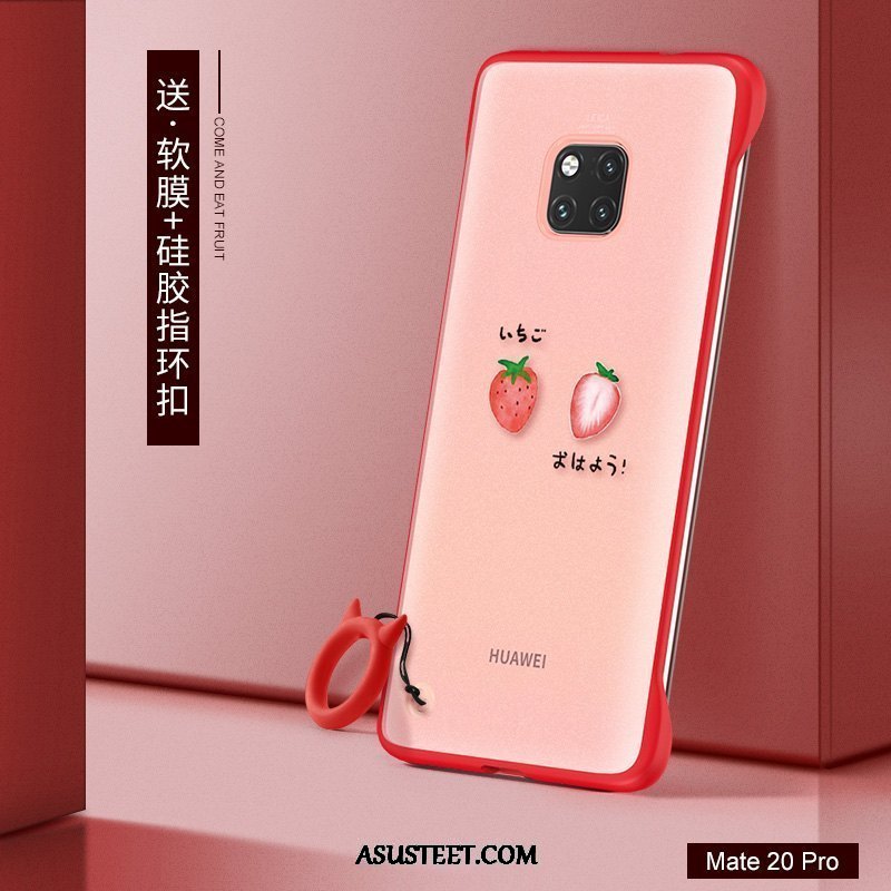 Huawei Mate 20 Pro Kuoret Punainen Kehys Pesty Suede Ultra Silikoni