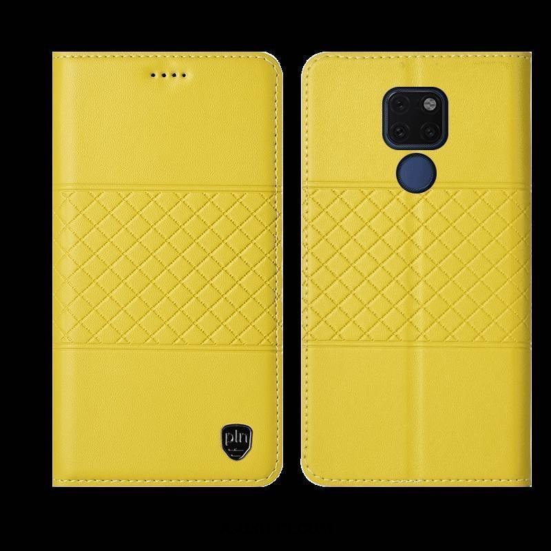 Huawei Mate 20 X Kuoret Nahkakotelo Silikoni Suojaus Murtumaton Keltainen