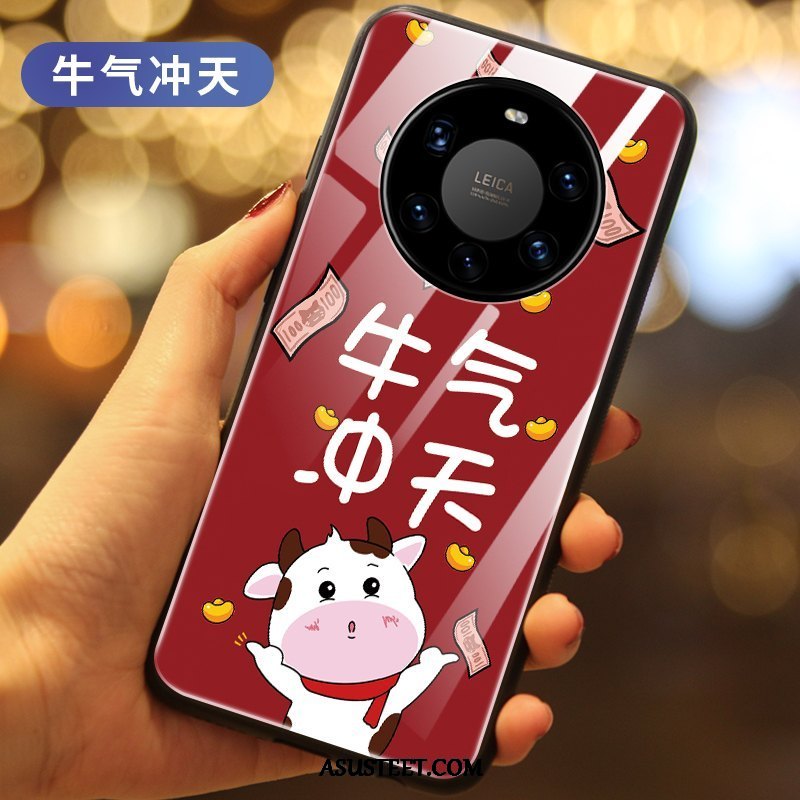 Huawei Mate 40 Pro+ Kuoret Puhelimen Punainen Kuori Suojaus Lehmä