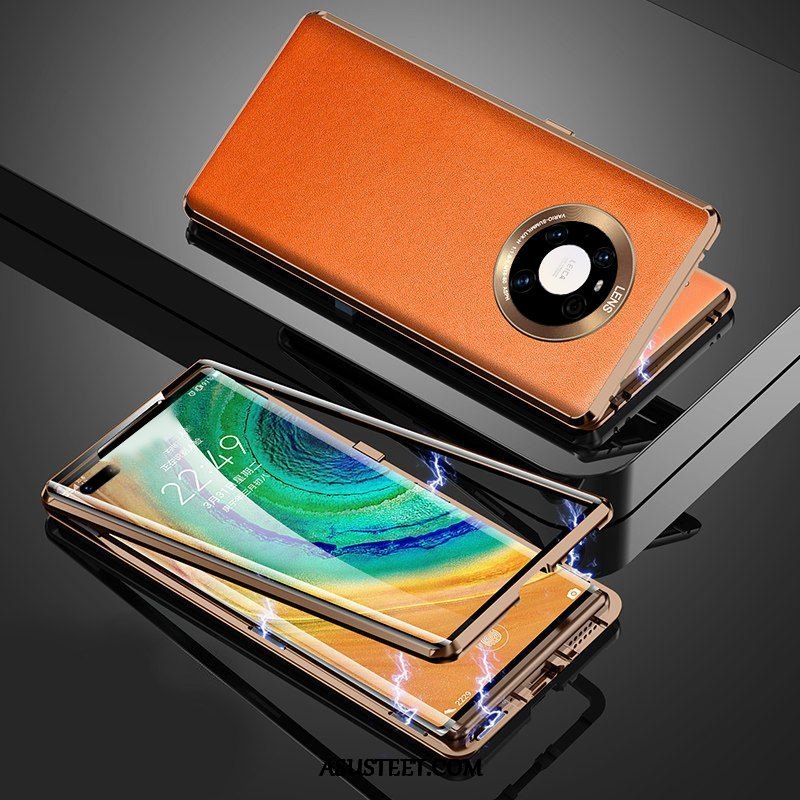 Huawei Mate 40 Pro Kuori Kuoret Läpinäkyvä Murtumaton Oranssi Magneettinen Kotelo