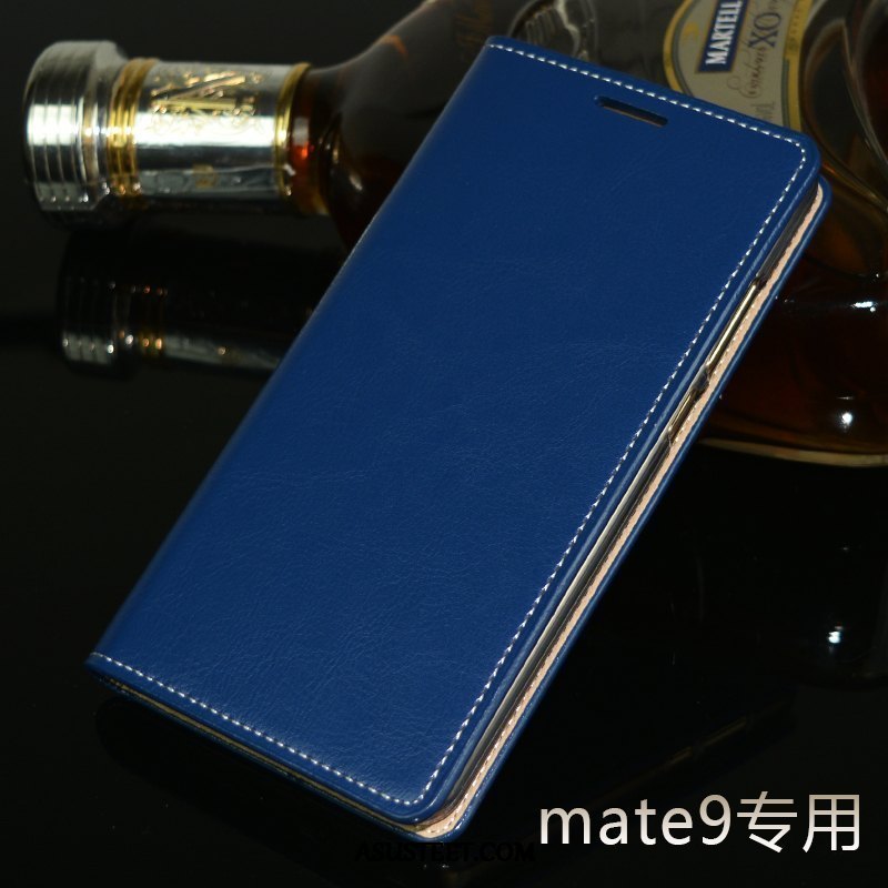 Huawei Mate 9 Kuoret Murtumaton Nahkakotelo Sininen Suojaus Aito Nahka