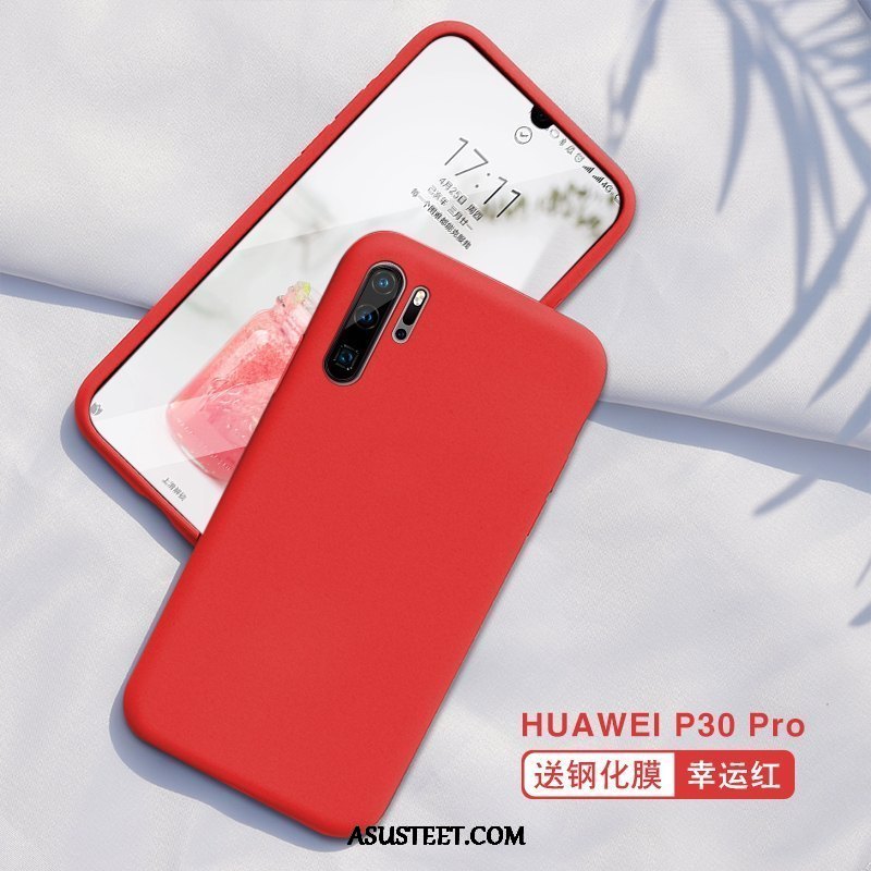 Huawei P30 Pro Kuoret Punainen Trendi Silikoni Pehmeä Neste Kuori