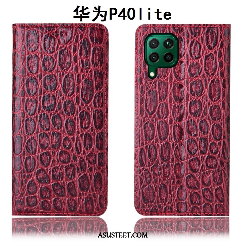 Huawei P40 Lite Kuoret All Inclusive Punainen Kuori Suojaus Nahkakotelo