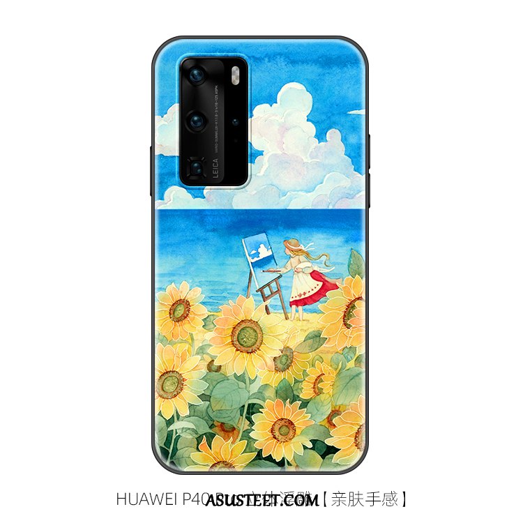 Huawei P40 Pro Kuoret Kustannukset Silikoni Sininen Ihana Pieni