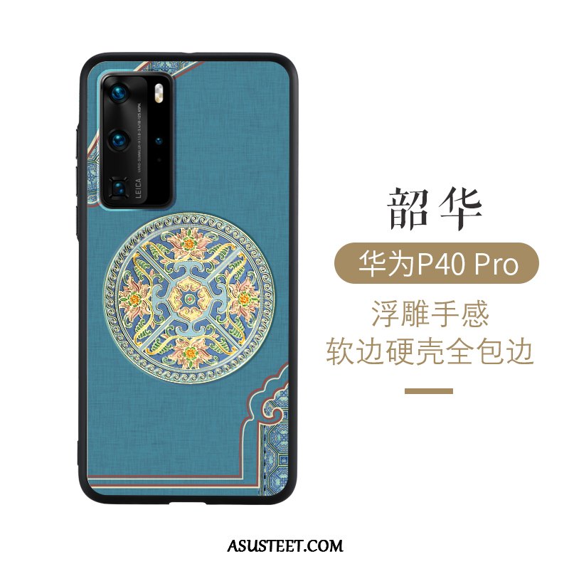 Huawei P40 Pro Kuori Kuoret Kiinalainen Tyyli Sininen Ultra Murtumaton