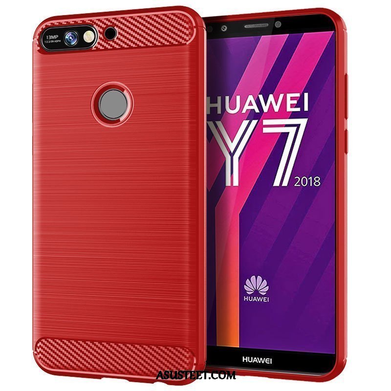 Huawei Y7 2018 Kuoret Murtumaton Puhelimen Silikoni Punainen Pehmeä Neste