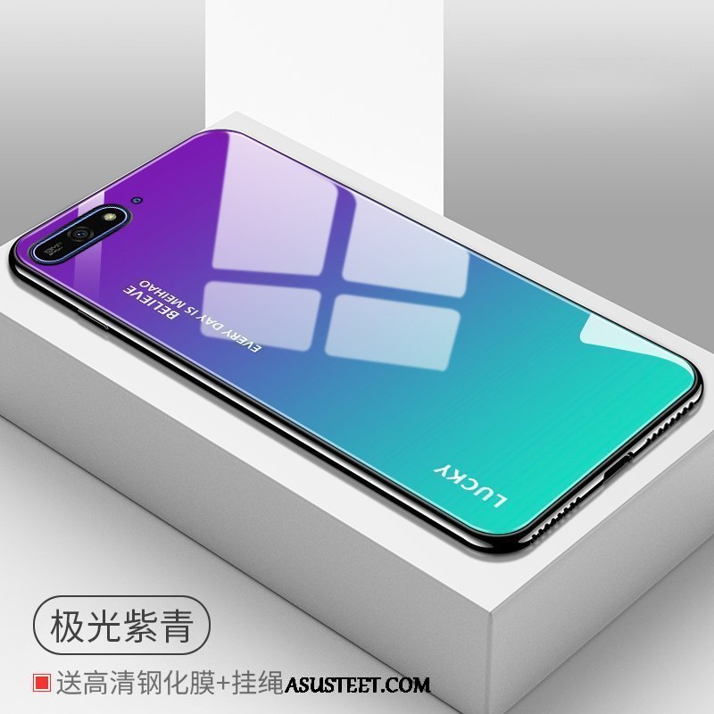 Huawei Y7 2018 Kuori Kuoret Kotelo Suojaus Karkaisu Violetti