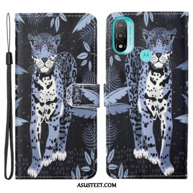 Kotelot Moto G71 5G Suojaketju Kuori Strappy Leopard