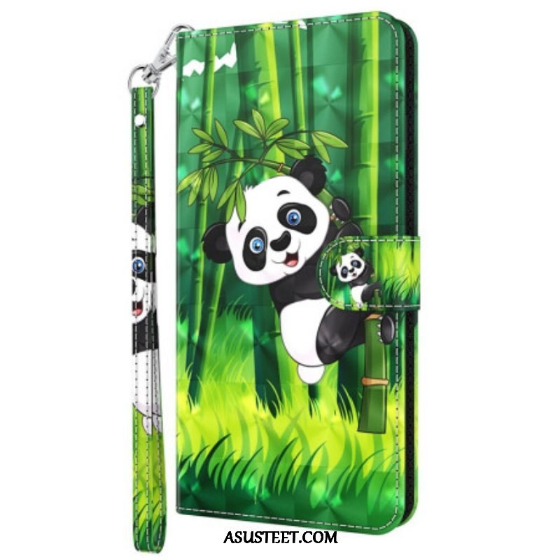Kotelot Oppo A94 5G Panda Kaulanauhalla