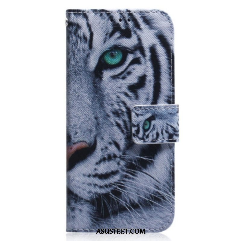 Kotelot Oppo Reno 8 Suojaketju Kuori Strappy White Tiger