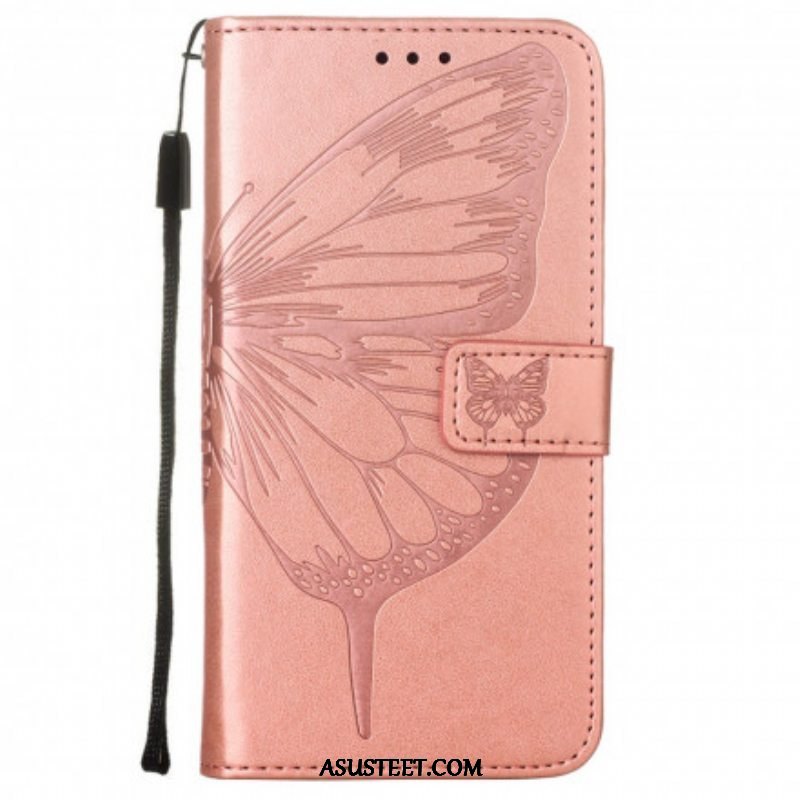 Kotelot Samsung Galaxy A52 4G / A52 5G / A52s 5G Butterfly Design Kaulanauhalla