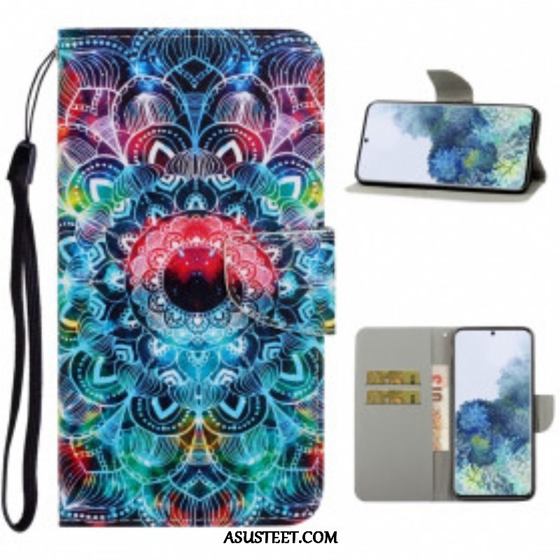 Kotelot Samsung Galaxy S21 Ultra 5G Suojaketju Kuori Näyttävä Strappy Mandala