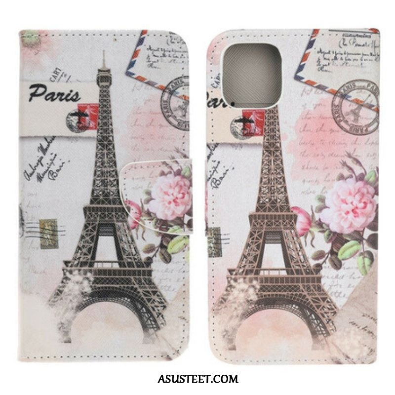 Kotelot iPhone 13 Mini Retro Eiffel-torni