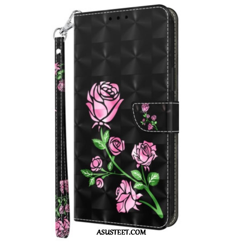 Kotelot iPhone 15 Pro Max Suojaketju Kuori Strap Roses