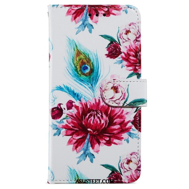 Kotelot iPhone 15 Suojaketju Kuori Liberty Flowers Hihnalla