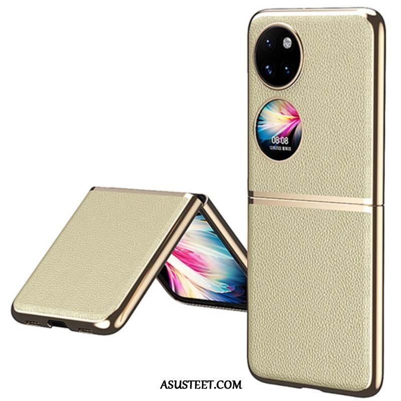 Kuori Huawei P50 Pocket Keinonahka Metallityyliset Reunat