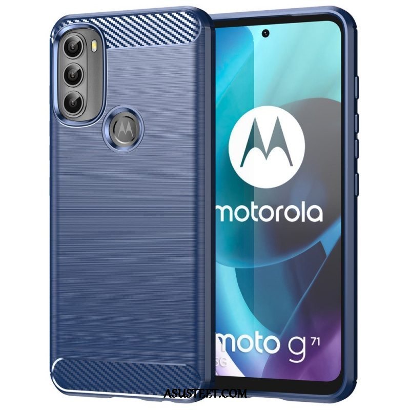 Kuori Moto G71 5G Harjattua Hiilikuitua